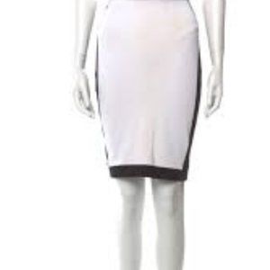 Mango Stretch Pencil Skirt White & Black with side zippers